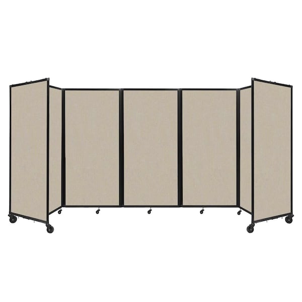 Room Divider 360 Folding Portable Partition 14' x 6' Sand Fabric